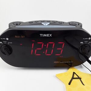 Tested, Timex XBBU Dual Alarm Clock Radio T715 AM/FM Redi-Set Big Red Display #A